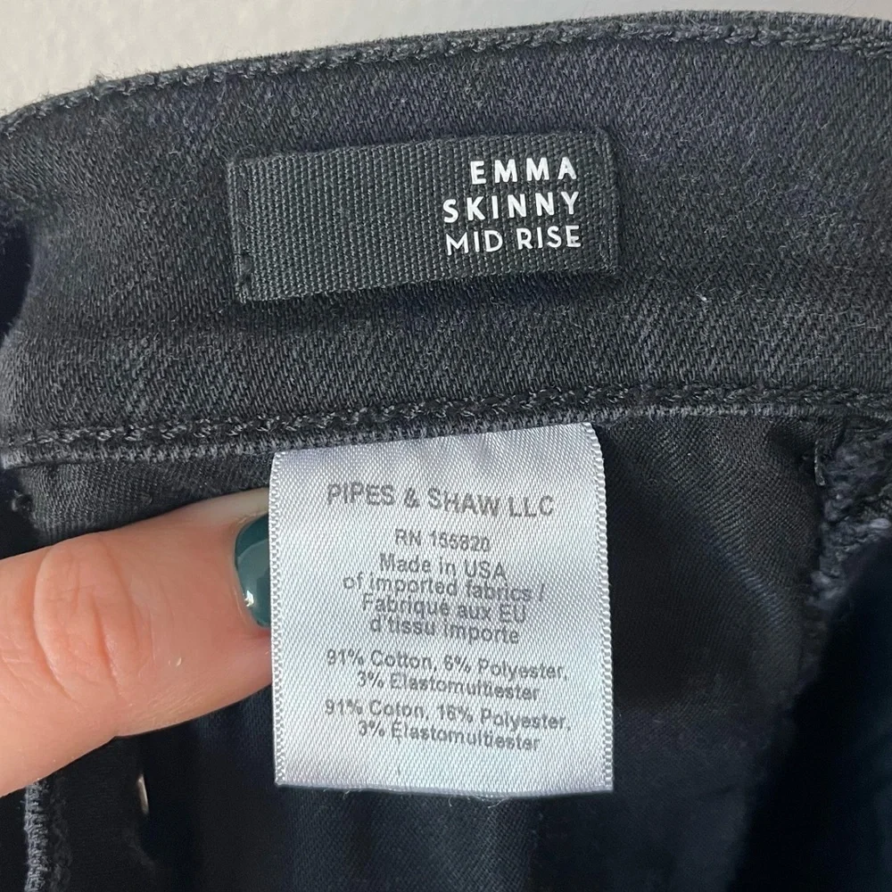 Veronica Beard Jeans Emma Skinny Mid Rise Onyx Black Size 28